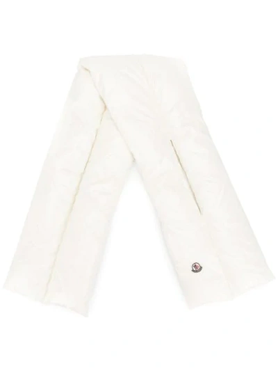 Moncler Cross Padded Scarf In White