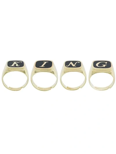 Dolce & Gabbana King Ring Set In Black