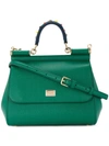 Dolce & Gabbana Sicily Handbag With Handle Embroidery In Green