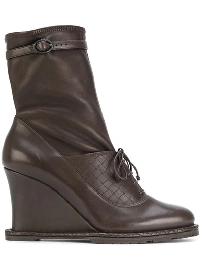 Bottega Veneta Ankle Length Boots In Brown