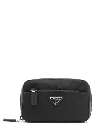 Prada Logo Travel Bag In Black