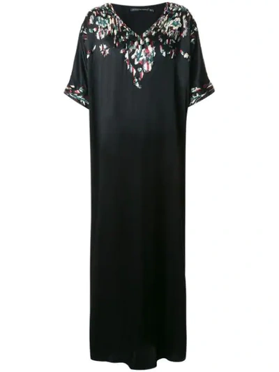 Josie Natori Couture Suzani Kaftan Dress In Black