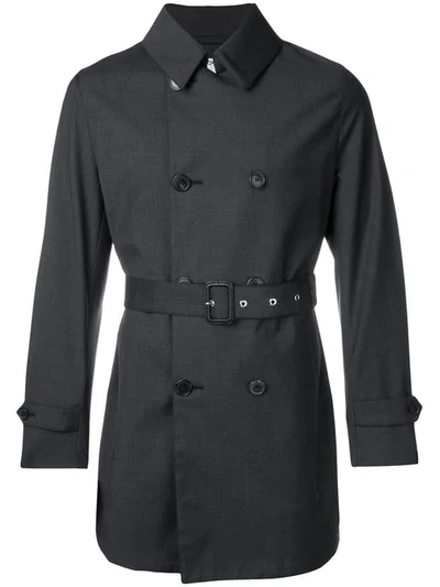 Mackintosh Charcoal Wool Storm System Short Trench Coat Gm-005bs In Grey