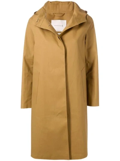 Mackintosh Autumn Bonded Cotton Hooded Coat Lr-021 In Brown