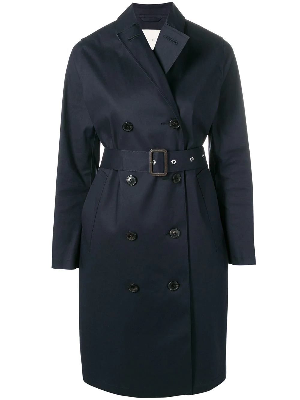 Mackintosh Navy Bonded Cotton Trench Coat Lr-022 - Blue | ModeSens