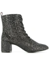 Macgraw Stardust Glitter Ankle Boots In Black