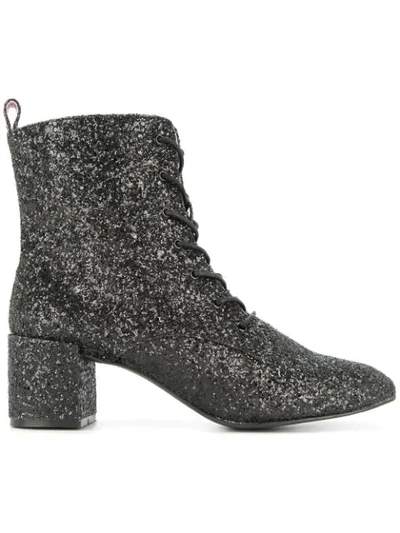 Macgraw Stardust Glitter Ankle Boots In Black