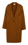 Vince Hooded Wool-blend Coat In Brown