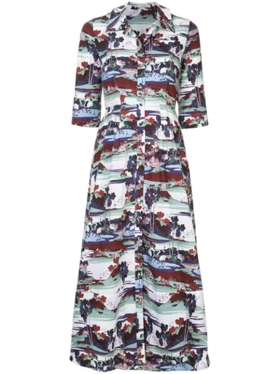 Erdem Kasia Mizuno Land Poplin Dress - Multicolour