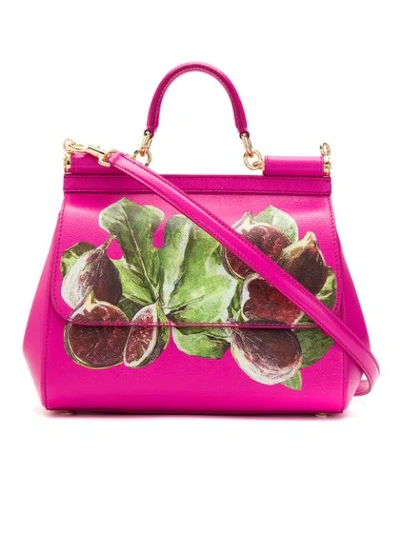 Dolce & Gabbana Fig Print Tote Bag In Pink