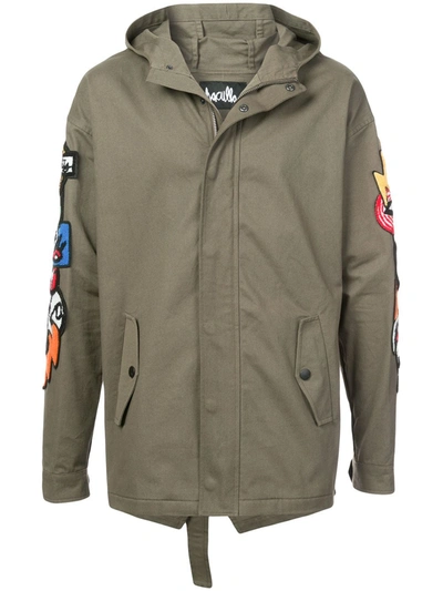 Haculla Hacmania Patch Hooded Coat In Green