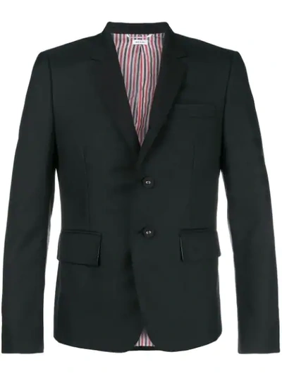 Thom Browne 4-bar Silk High-armhole Sport Jacket In Black