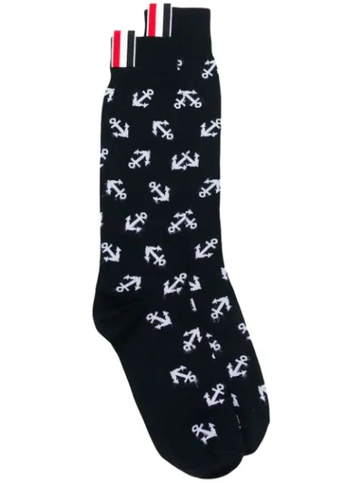 Thom Browne 'anchor' Socken - Blau In Blue