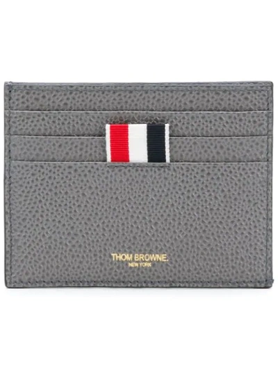 Thom Browne 4-bar Edge Stain Note Cardholder In Grey