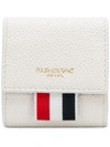Thom Browne Clasped Leather Small Coin Case In White