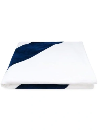 Thom Browne Diagonal Stripe Beach Towel In White