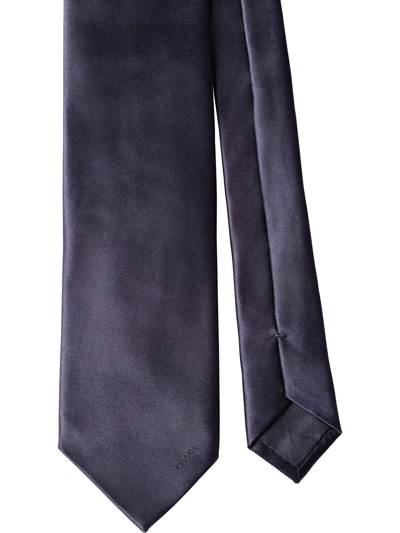 Prada Classic Satin Tie In Navy