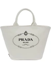 Prada Fabric Handbag In White