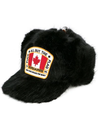 Dsquared2 Appliqué Badge Hat In Black
