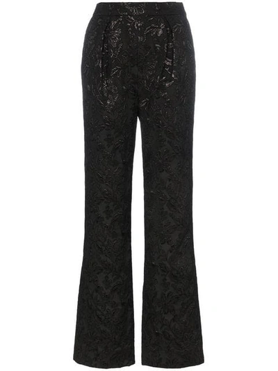 Erdem Carin Silk Jacquard Trousers In Black