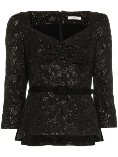 Erdem Valda Floral Jacquard Top In Black