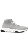 Balenciaga Men's Speed Lace-up Mesh Sneakers, Gray In Grey
