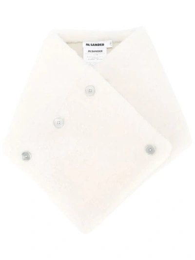 Jil Sander Reversible Shearling Scarf - White