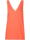 Bassike V-neck Tank Top - Orange