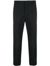 Ami Alexandre Mattiussi Cropped Wool Tapered Trousers In Black