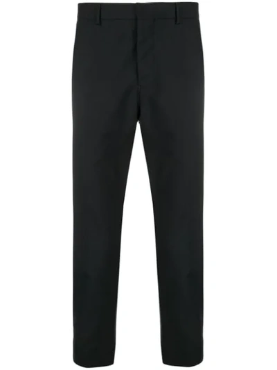 Ami Alexandre Mattiussi Cropped Wool Tapered Trousers In Black