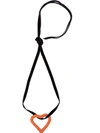 Carolina Herrera Heart Pedant Necklace In Orange