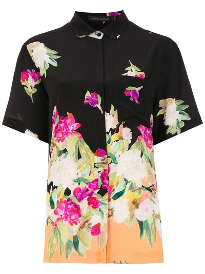 Andrea Marques Printed Silk Shirt - Black