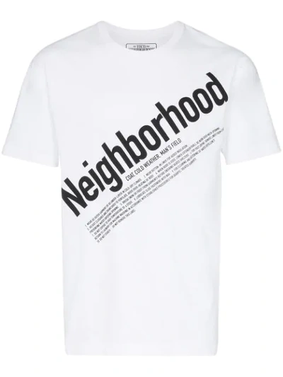 Neighborhood Logo-print Cotton-jersey T-shirt In White