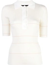 Proenza Schouler Silk Cashmere Knit Polo In White