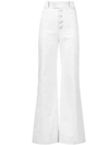 Proenza Schouler High-waist Flare-leg Twill Pants In White