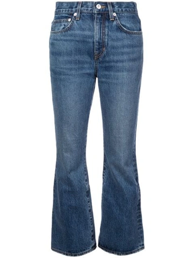 Proenza Schouler Pswl Cropped Flare Jeans In Blue