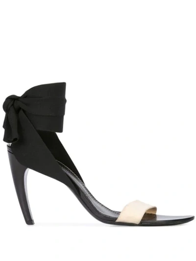 Proenza Schouler Canvas, Rubber And Leather Sandals In Black