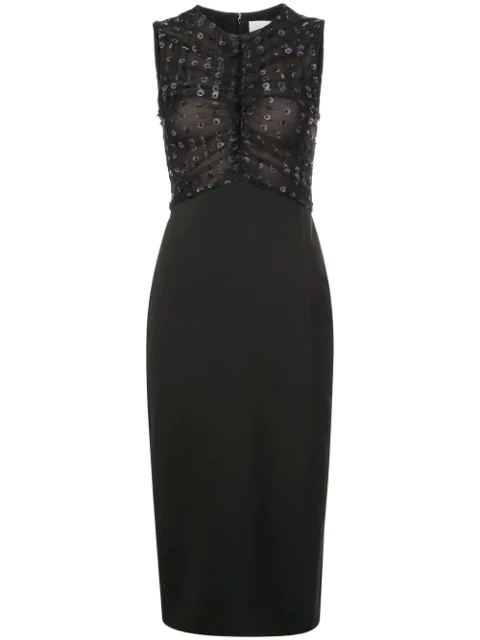 Jason Wu Collection Sequin Detailing Fitted Dress In Black | ModeSens