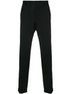 Prada Pleated Tapered Trousers In Black