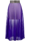 Christopher Kane Crystal Mesh Pleated Skirt In Purple
