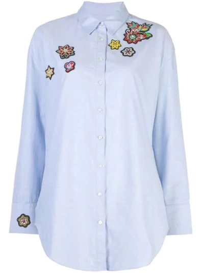 Cinq À Sept Embroidered Patch Shirt In Blue