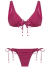 Amir Slama Lace Up Bikini In Pink