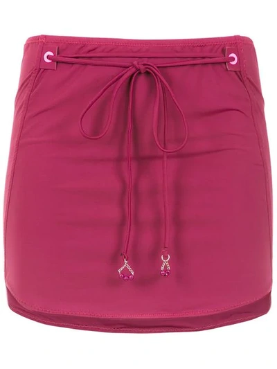 Amir Slama Lace Up Skirt In Pink