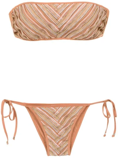 Amir Slama Printed Bikini In Neutrals