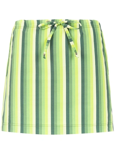 Amir Slama Striped Swimsuit In Green