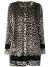 La Seine & Moi Petra Faux Fur Coat In Leopard