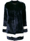 La Seine & Moi Petra Faux Fur Coat In Blue