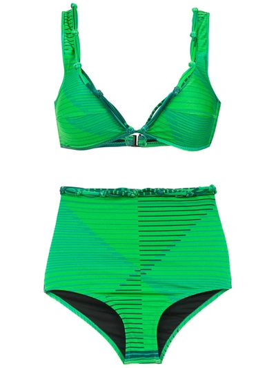 Amir Slama Printed Bikini Set In Green