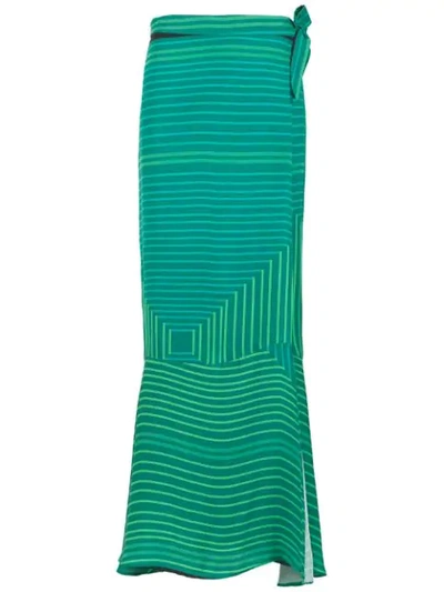 Amir Slama Long Printed Skirt In Green