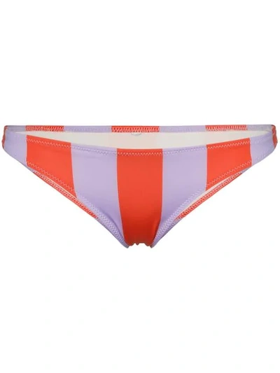 Solid & Striped Vertical Striped Wide Bikini Bottoms In Purple